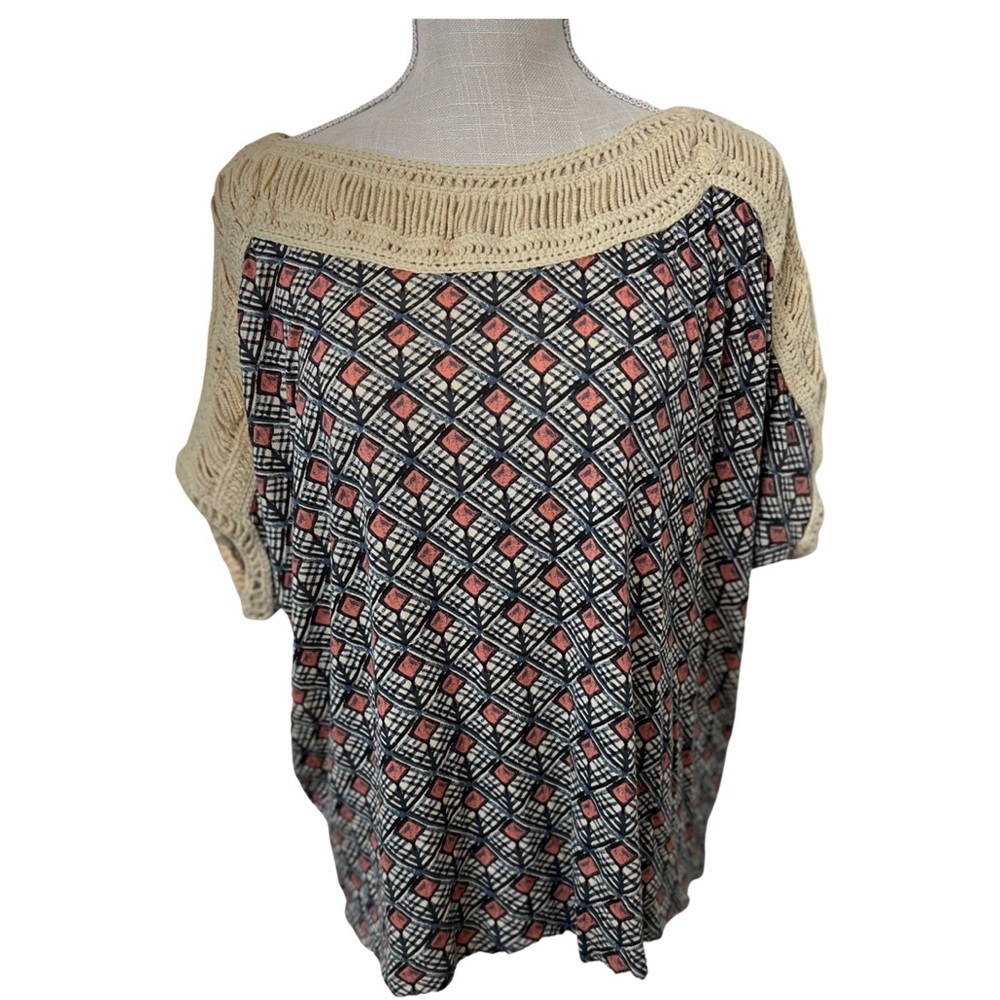 Free People Boho Geometric Top